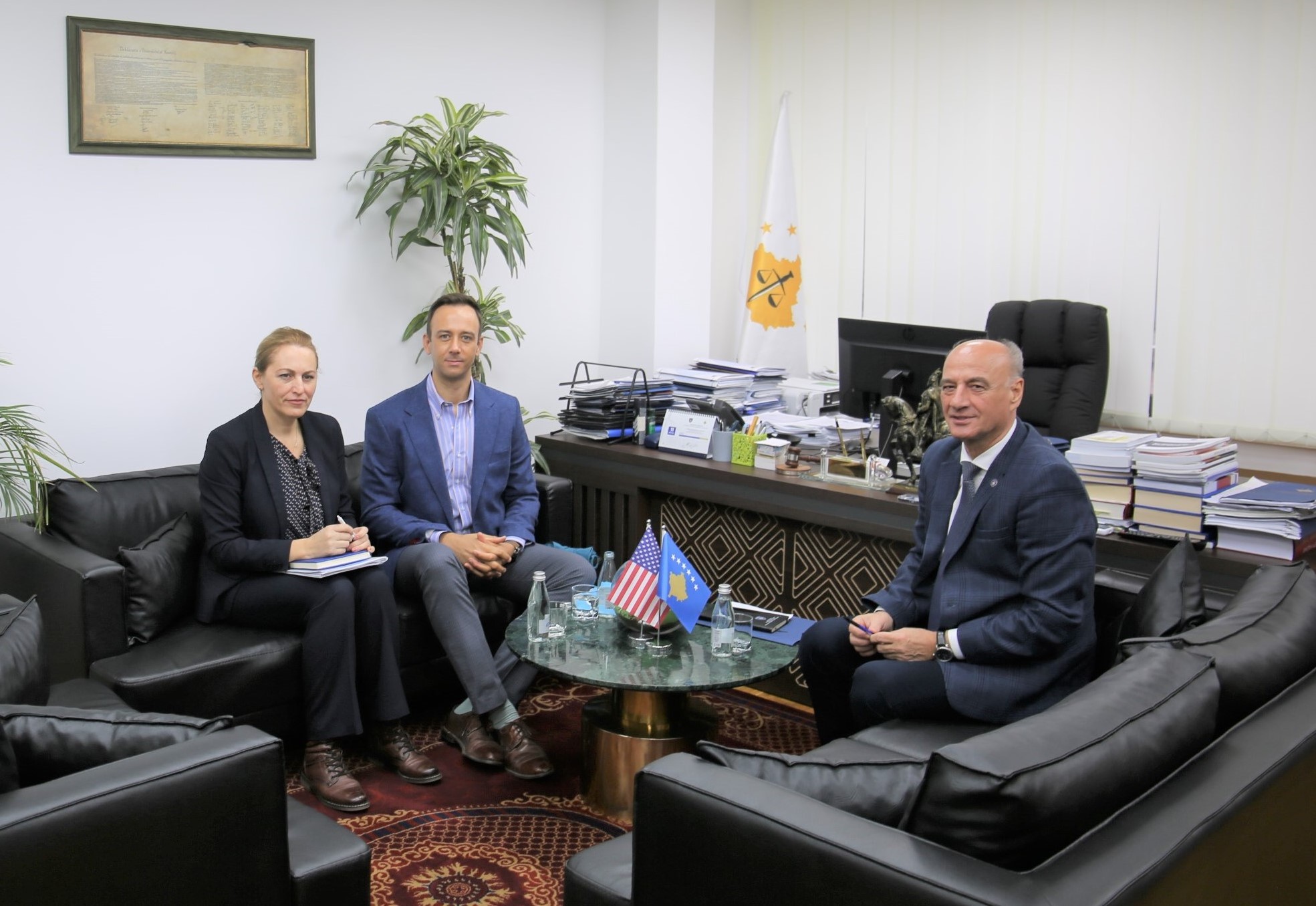 The Chairman of the KPC, Jetish Maloku, hosted the Resident Legal Counselor at the American Embassy, Erin Cox and Senior Legal Officer at OPDAT at the American Embassy, Benina Kusari