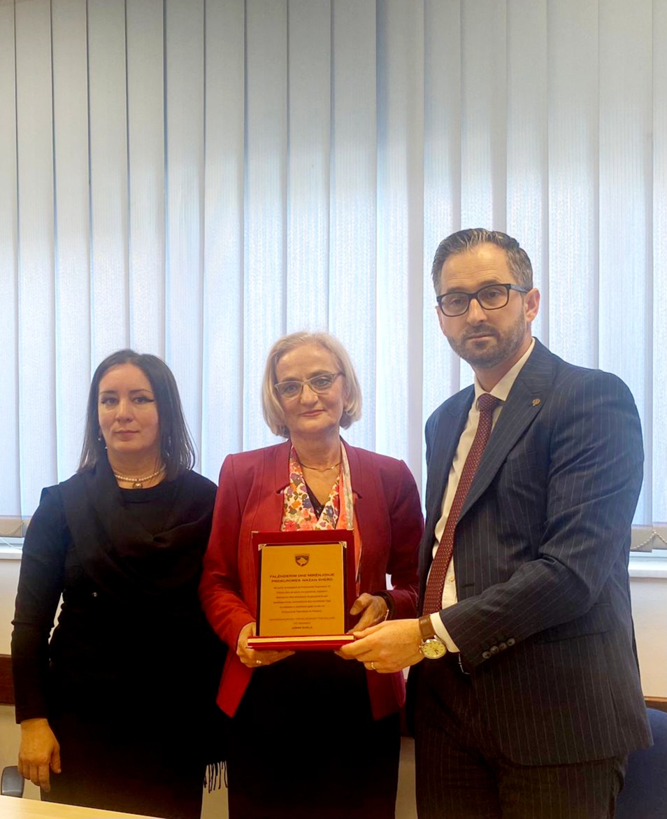Falënderim i Kryeprokurorit Shala për rolin dhe kontributin e çmuar të prokurores Nazan Shero në Prokurorinë Themelore në Prizren