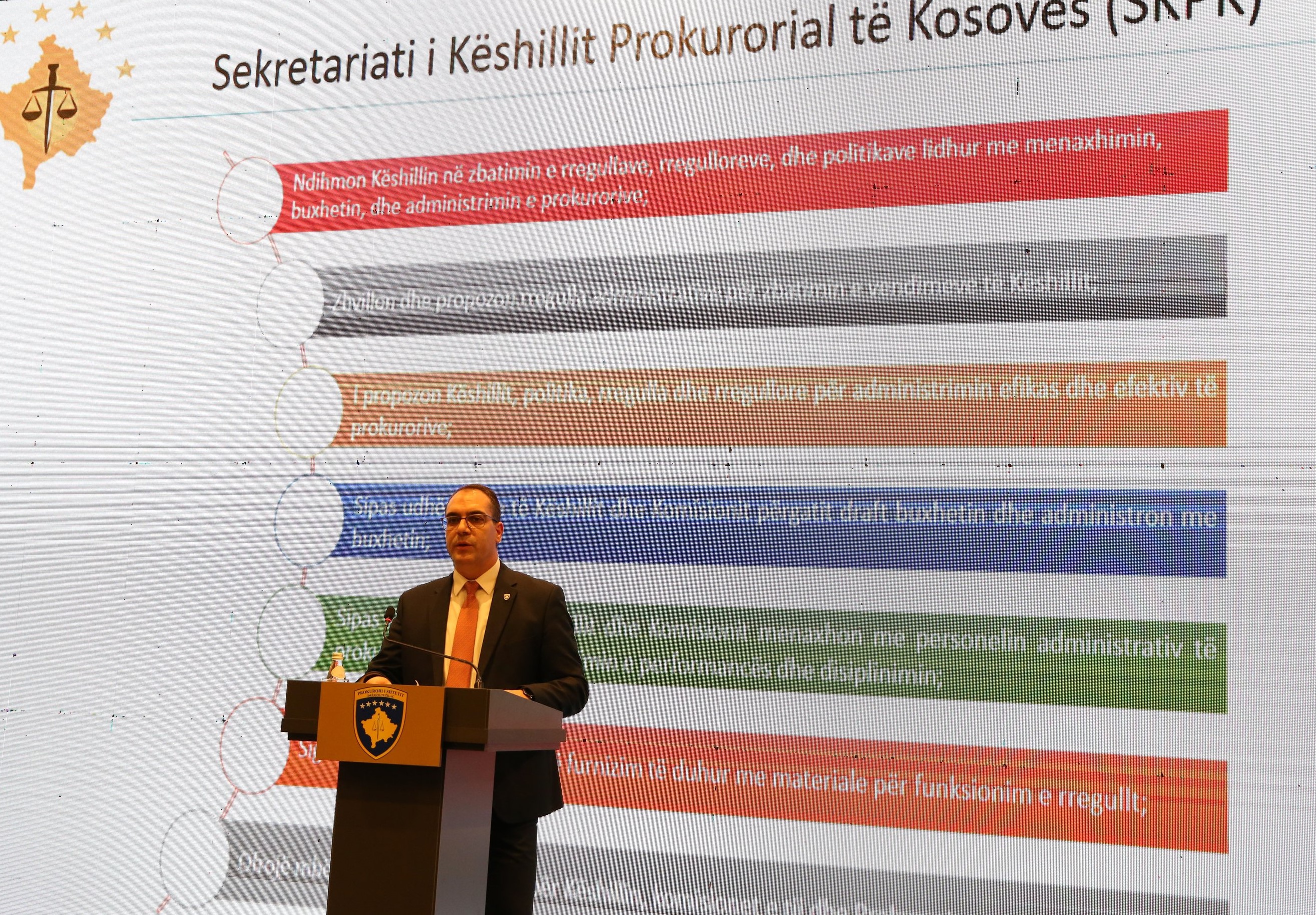 Developments in the administration of the Kosovo prosecutorial system are presented