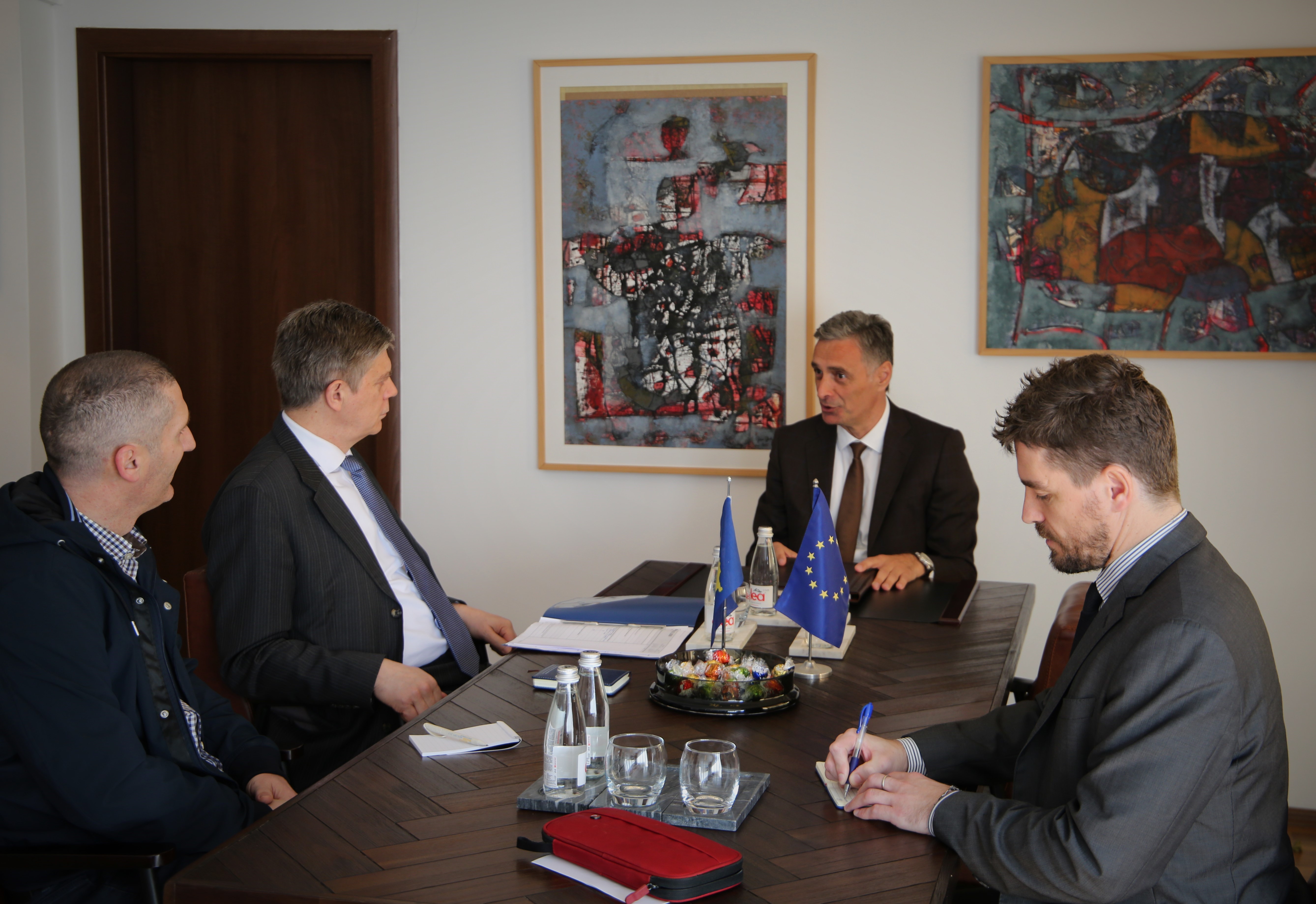 Chief State Prosecutor, Aleksander Lumezi, meets EULEX Chief Lars - Gunnar Wigemark